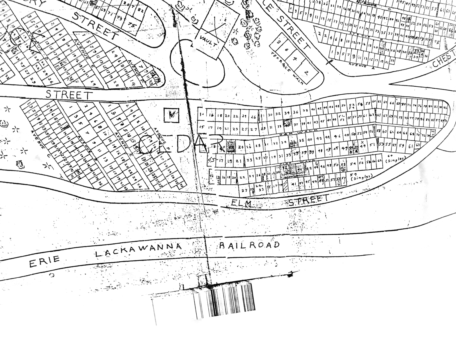 Original Cedar cemetery map scan