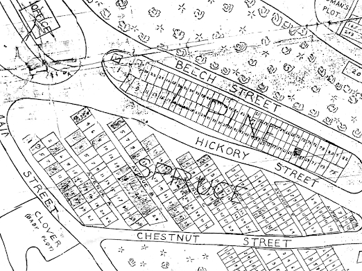 Original Spruce & Lower Pine cemetery map scan